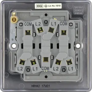 BG Black Nickel 20A 2 way 3 gang Light Switch