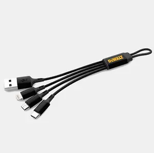 Dewalt 3 in 1 Multi Head USB Charger Charging Cable iPhone Android Micro USB Car