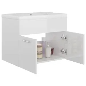 Elizibeth 600mm Wall Hung Single Vanity Unit Gloss White