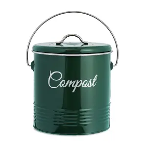 Innoteck Essentials 3L Kitchen Compost Bin - Glossy Green