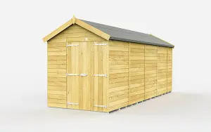 6 x 17 Feet Apex Shed - Double Door Without Windows - Wood - L503 x W175 x H217 cm