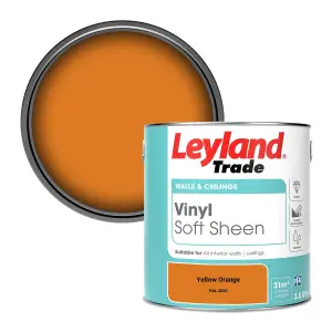 Leyland Trade Vinyl Soft Sheen Walls & Ceilings Emulsion Paint Yellow Orange (RAL 2000) - 2.5L