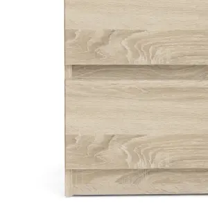 Esla High gloss oak effect 5 Drawer Wide Chest of drawers (H)1110mm (W)770mm (D)500mm