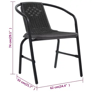 Berkfield Garden Chairs 6 pcs Plastic Rattan and Steel 110 kg