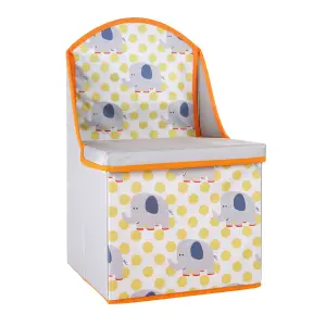 Interiors by Premier Kids Elephant Design Storage Seat, Elephant Print Wooden Storage Seat, Modern Storage Bench, Storage Seat