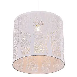 Unique and Beautiful Matt White Metal Forest Design Ceiling Pendant Shade