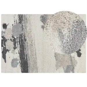 Shaggy Area Rug 160 x 230 cm White and Grey GORIS