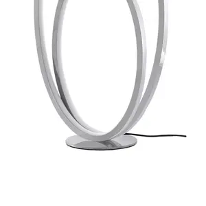 GoodHome Pegmati Silver effect Integrated LED Table lamp