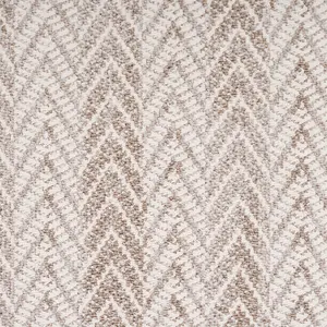 Neutral Beige Brown Herringbone Scandi Fringed Area Rug 200cm x 290cm