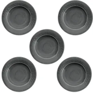 Purely Home Crackle Grey Melamine Dinner Plates - Set of 5