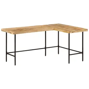 Berkfield Desk 165x110x77 cm Solid Wood Mango and Iron