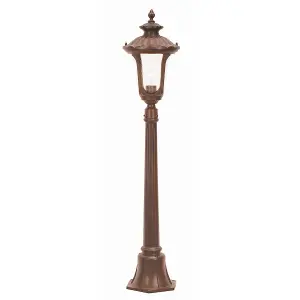 Elstead Chicago 1 Light Small Outdoor Post Lantern Rusty Bronze Patina IP44, E27