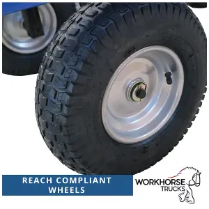 Workhorse Trucks General Purpose Heavy-Duty Platform Truck With A Mesh Base, Puncture-Proof Wheels, Loop Handle, 450kg Capacity