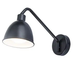 GoodHome Fajana Black Wired Wall light