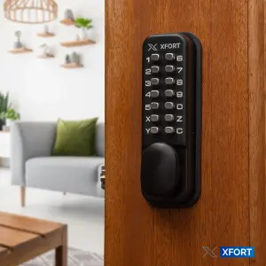 XFORT Digital Door Lock Matt Black, Keypad Combination Lock