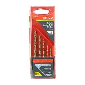 Timco - Cobalt Jobber Drill Bit Set (Size 5pcs - 5 Pieces)