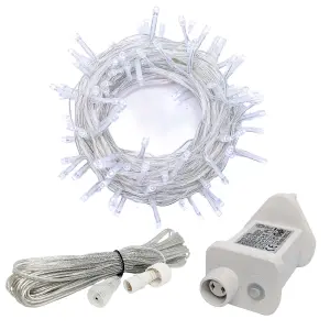 200 Warm White LED's 20m/65ft Clear Cable MAINS Power Connectable Indoor Outdoor Waterproof String Lights Garden Party