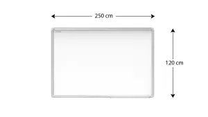 ALLboards Whiteboard dry erase magnetic surface aluminium frame 250x120 cm PREMIUM EXPO