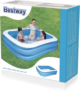 Bestway 12819 Family Pool Inflatable Paddling Pool Children Pool Kids 211 x 132 x 46