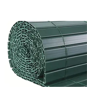 True Products Artificial Bamboo 20mm PVC Slat Screening Fencing Roll - Double Sided - 1m x 4m - Dark Green