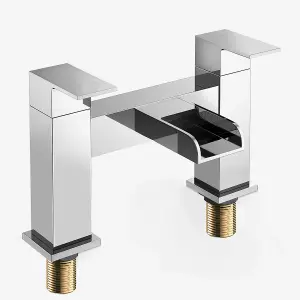 Nes Home Origin Waterfall Basin Mono Mixer Tap and Bath Filler Tap with Waste