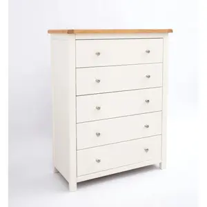 Maggiori 5 Drawer Chest of Drawers Chrome Knob