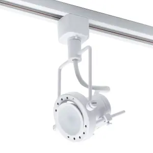 Litecraft Greenwich White 4 Head 2m Straight Kitchen Ceiling Light with LED Bulbs