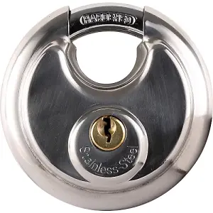 Securit 70mm Silver Discus Padlock Stainless Steel with x3 Keys