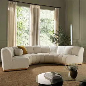 Granvia Ecru Boucle Modular Sofa, 4-Seater Half Circle Sofa - Daals - Sofas