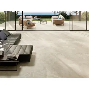 Pembery Beige Rectified Stone Effect 595mm x 1200mm Porcelain Wall & Floor Tiles (Pack of 2 w/ Coverage of 1.42m2)