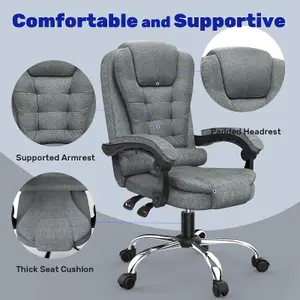 Ergonomic Office Chair with Tilt Function-Grey