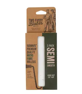 Two Fussy Blokes Semi Smooth Roller Refill Sleeves 6" (160mm) - 3 Pack