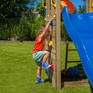 Shire Adventure Peaks Fortress  2 Climbing Frame with Swing, Slide and Climbing Wall