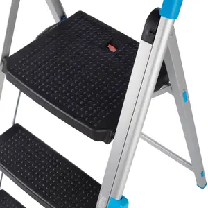 Mac Allister 3 tread Aluminium Foldable Step stool (H)1.1m