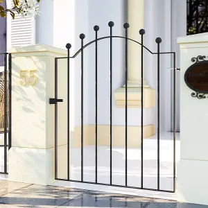 3ft Black Modern Metal Outdoor Garden Swing Gate Fence Gate 860 x 1030 mm