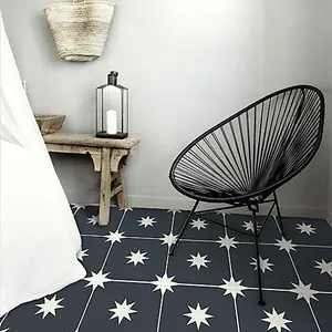 Quadrostyle Starry Night Black Wall and Floor Tile Vinyl Stickers 30cm(L) 30cm(W) pack of 4