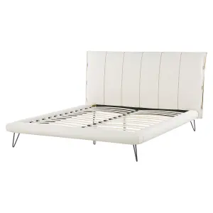 Faux Leather EU King Size Bed White BETIN