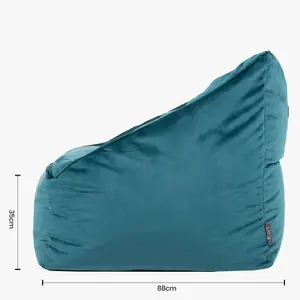 icon Natalia Velvet Armchair Bean Bag and Footstool Set Teal Green Giant Bean Bag Chair