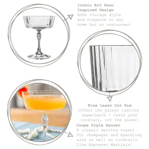 Bormioli Rocco - America '20s Champagne Cocktail Saucers - 275ml - Clear - Pack of 6