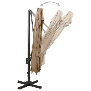 Berkfield Cantilever Umbrella with Double Top 300x300 cm Taupe