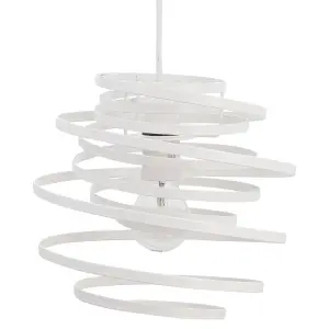 First Choice Lighting White Metal Swirl Easy Fit Light Shade