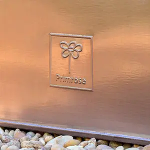 Primrose Frost and Rust-Resistant Outdoor Zinc Flared Square Planter in a Copper Finish 70cm