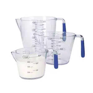 Colourworks 3 Piece Blue Acrylic Measuring Jug Set