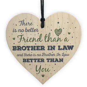 Red Ocean Gifts For Brother In Law Birthday Gift Card Wooden Heart Plaque Friendship Gifts For Men