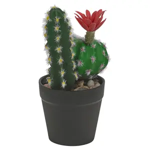 URBNLIVING 25cm Height Artificial Cactus in Pot Faux House Fake Tropical Succulent Plant