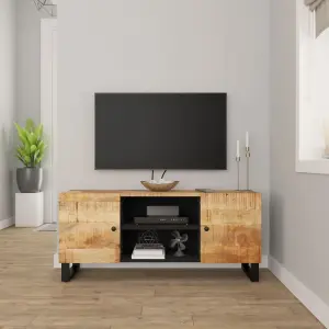 Berkfield TV Cabinet 105x33x46cm Solid Wood Mango