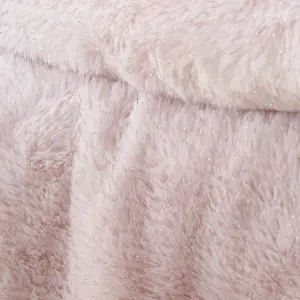 Catherine Lansfield Cosy Glamour Fur 130x170 cm Blanket Throw Blush Pink