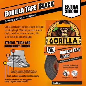 Gorilla Black Duct Tape (L)9m (W)25.4mm