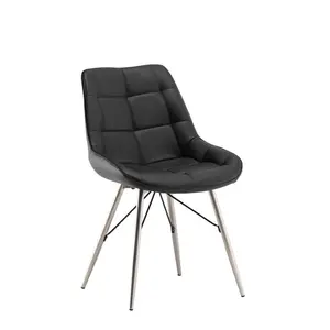 Lenore Upholstered Dining Chair Black / 1