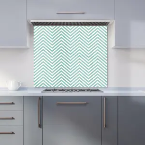 Geometric Chevron Pattern Premium Glass Kitchen Splashback W600mm x H750mm